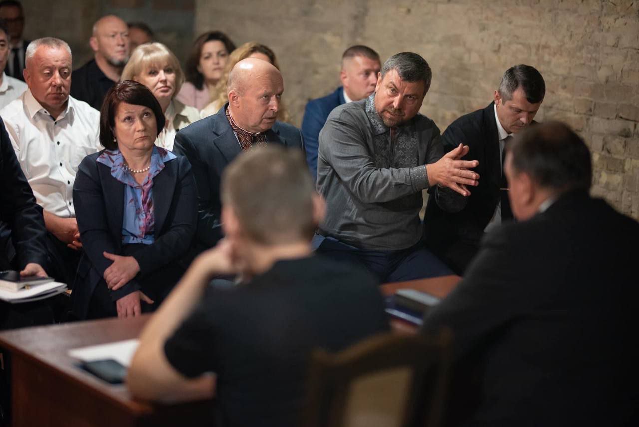 Голова КГС ВС Лариса Рогач, Голова КАС ВС Михайло Смокович, Голова КЦС ВС Борис Гулько, Голова ККС ВС Олександр Марчук під час наради у ВС щодо здійснення правосуддя в умовах воєнного стану, 28 липня 2023 рік